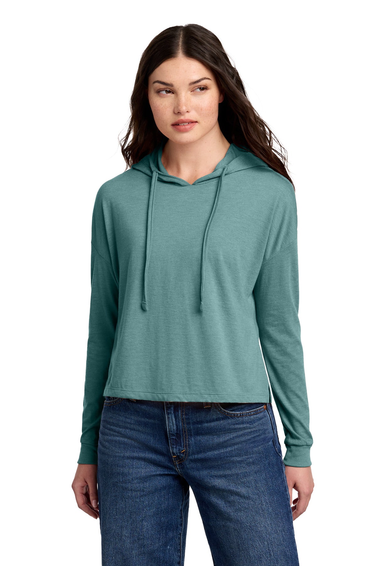District ®  Women's Perfect Tri ®  Midi Long Sleeve Hoodie DT1390L | Add Your Logo
