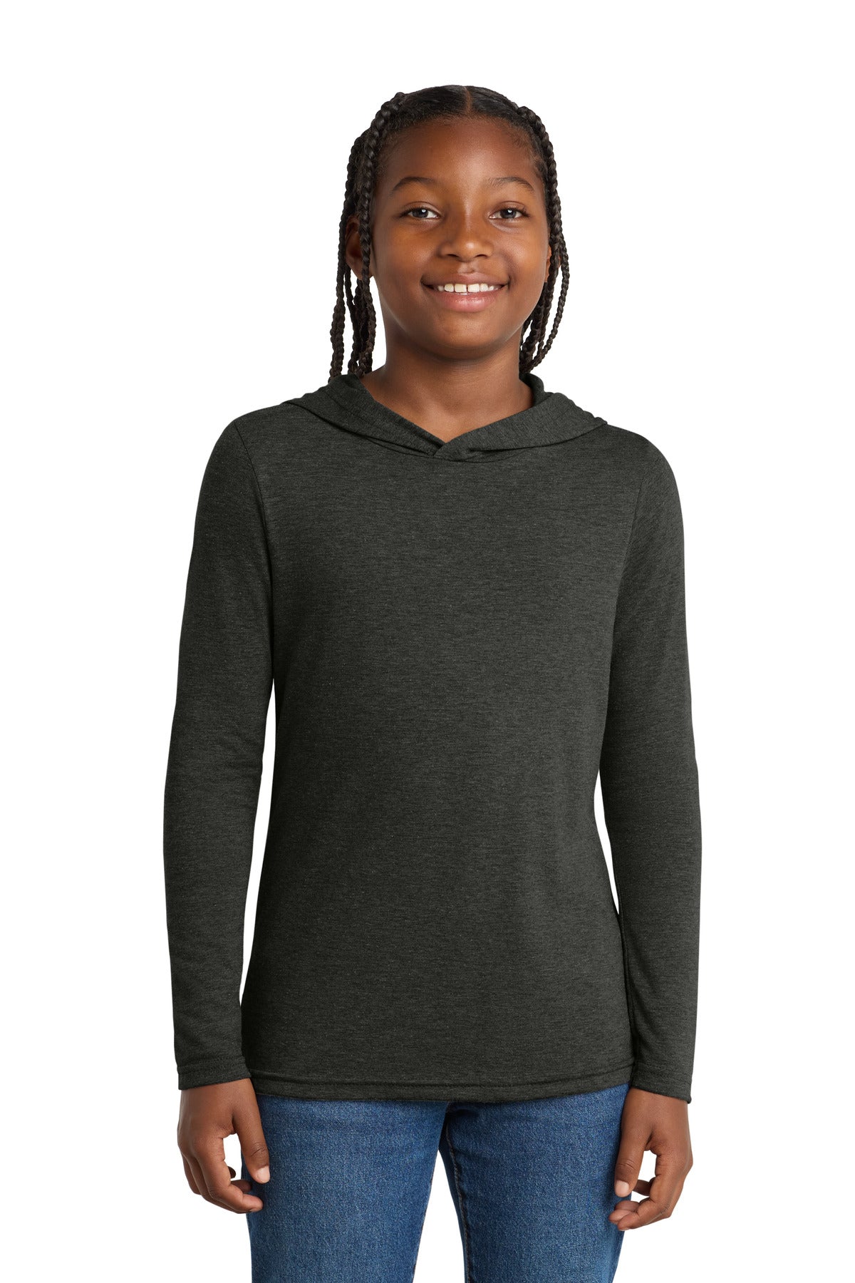 District  ®  Youth Perfect Tri  ®  Long Sleeve Hoodie DT139Y | Add Your Logo