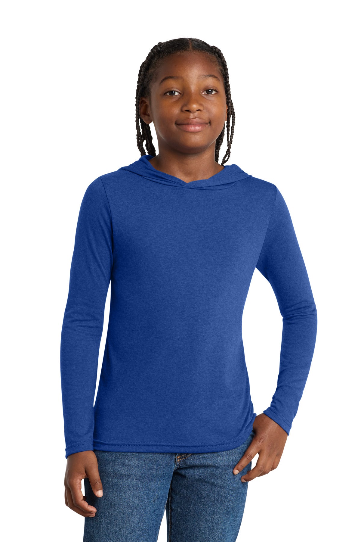 District  ®  Youth Perfect Tri  ®  Long Sleeve Hoodie DT139Y | Add Your Logo