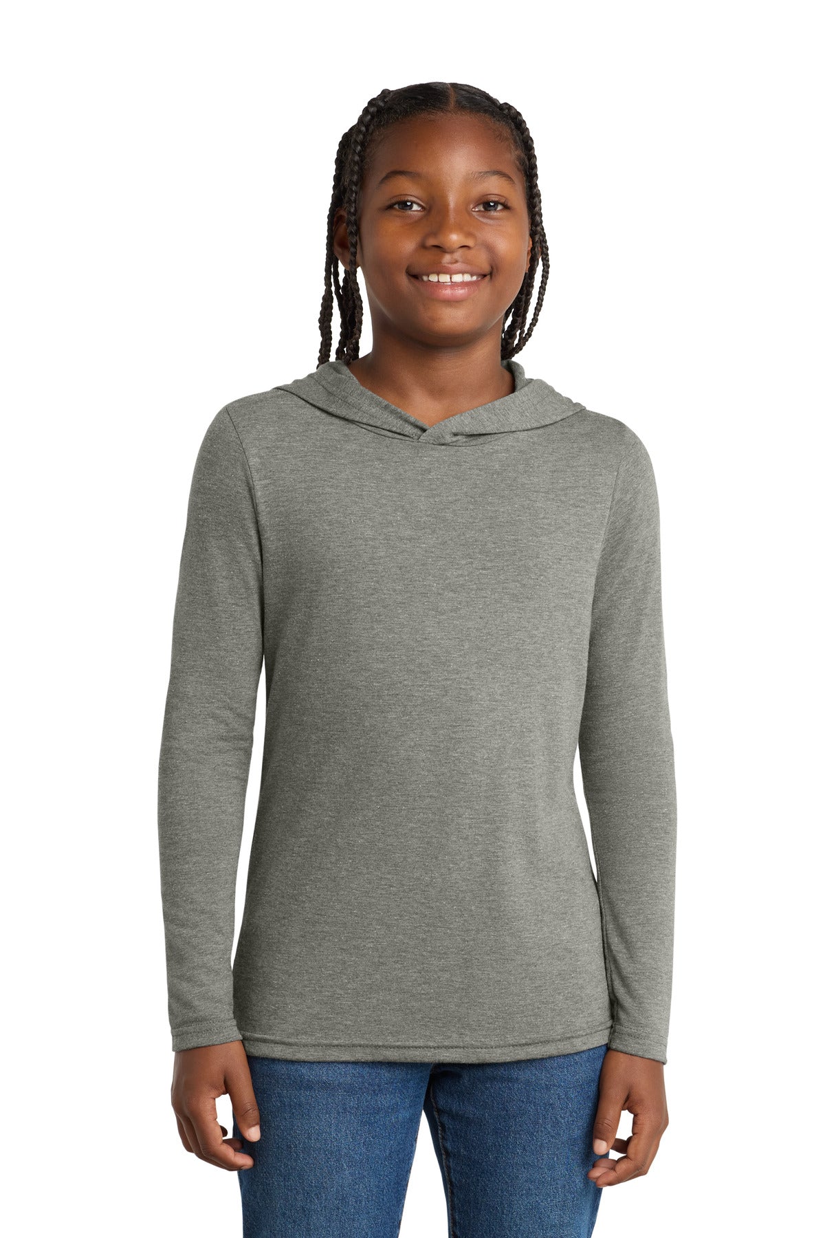 District  ®  Youth Perfect Tri  ®  Long Sleeve Hoodie DT139Y | Add Your Logo