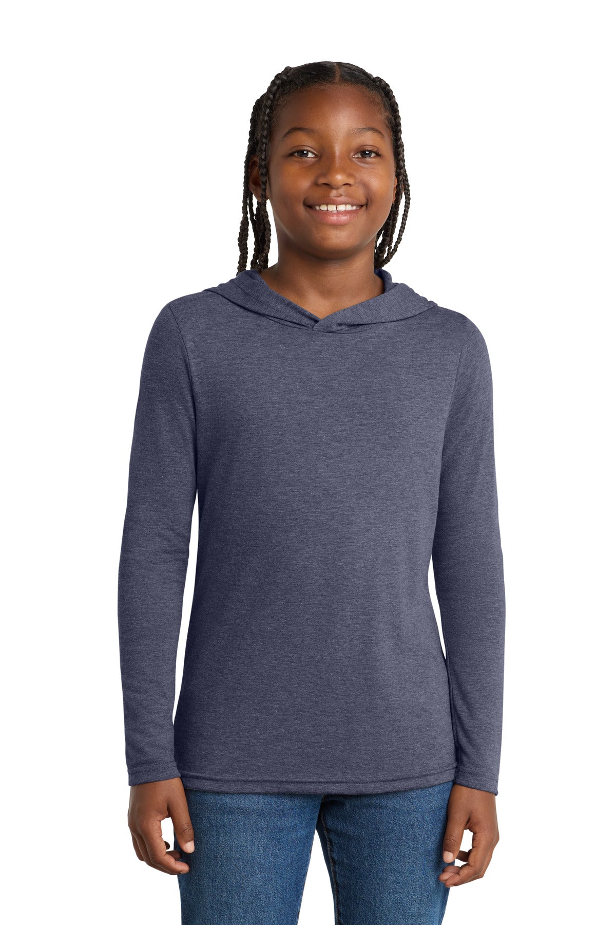 District  ®  Youth Perfect Tri  ®  Long Sleeve Hoodie DT139Y | Add Your Logo