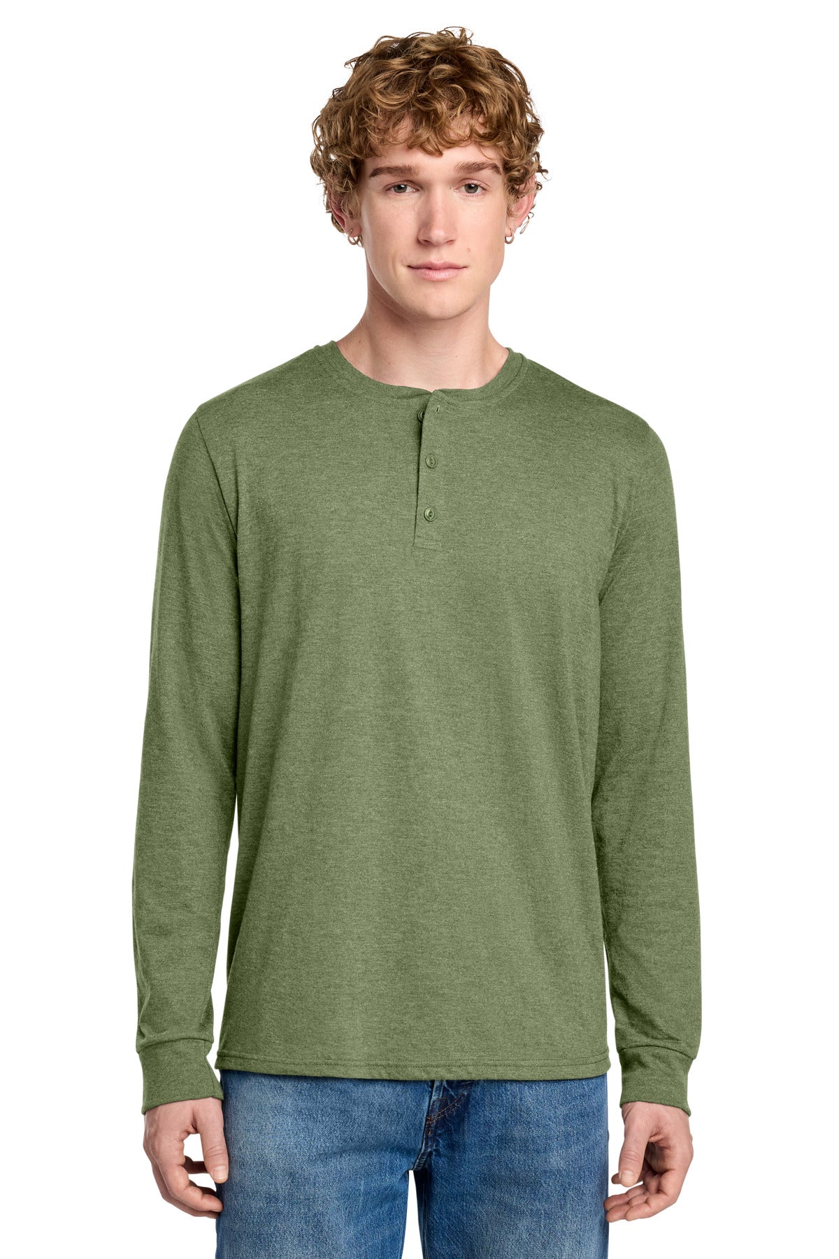District ®  Perfect Tri ®  Long Sleeve Henley DT145 | Add Your Logo
