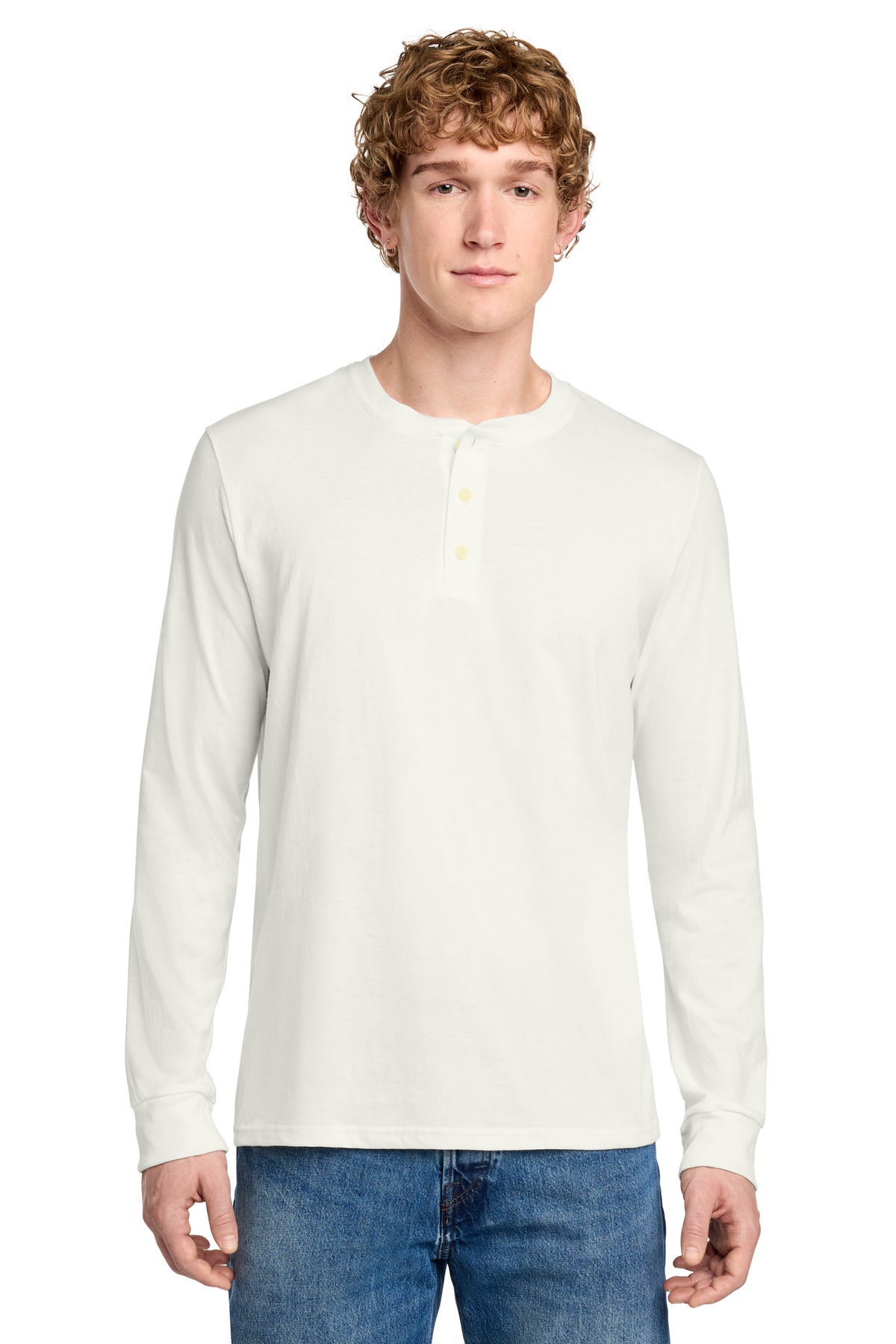 District ®  Perfect Tri ®  Long Sleeve Henley DT145 | Add Your Logo
