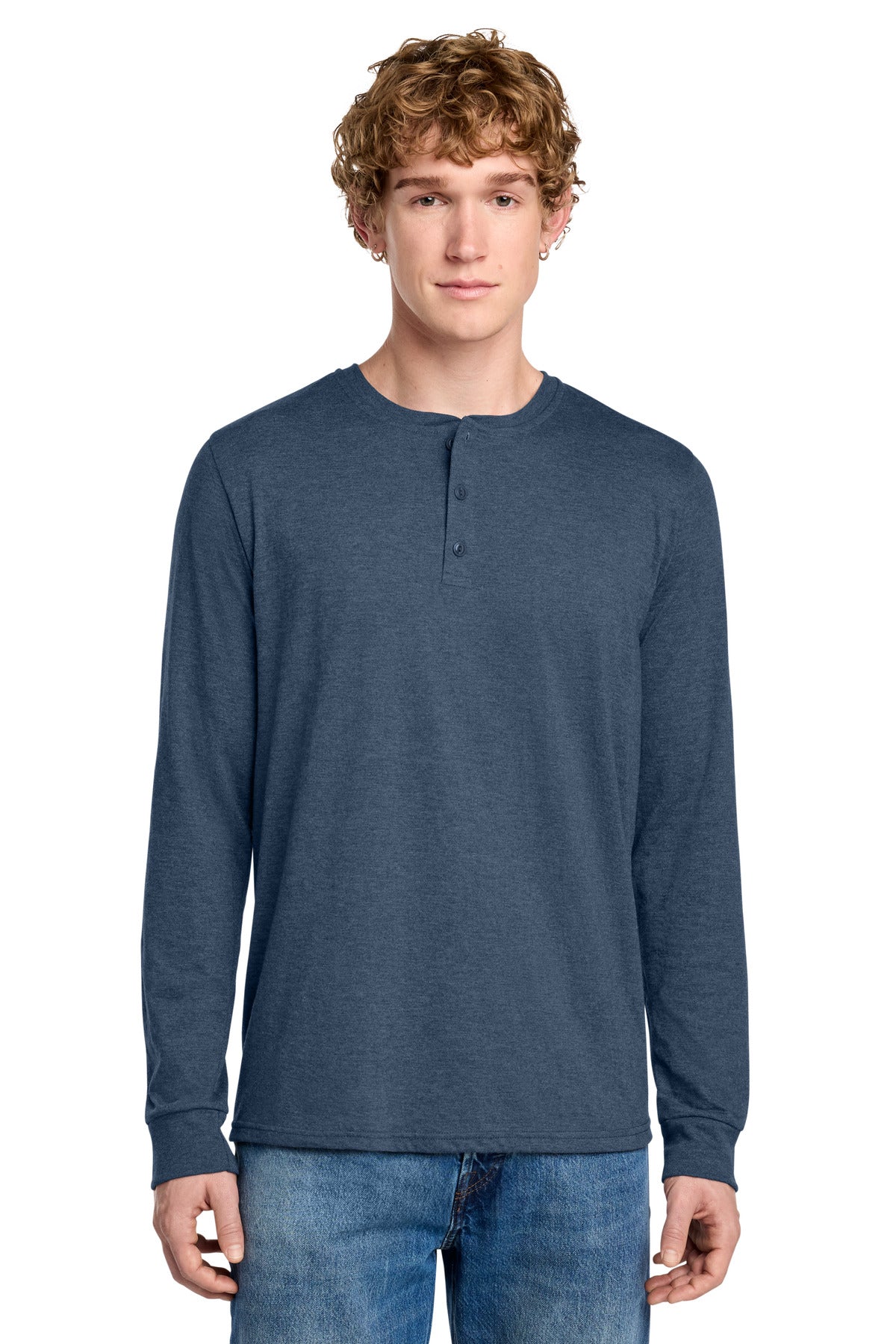 District ®  Perfect Tri ®  Long Sleeve Henley DT145 | Add Your Logo