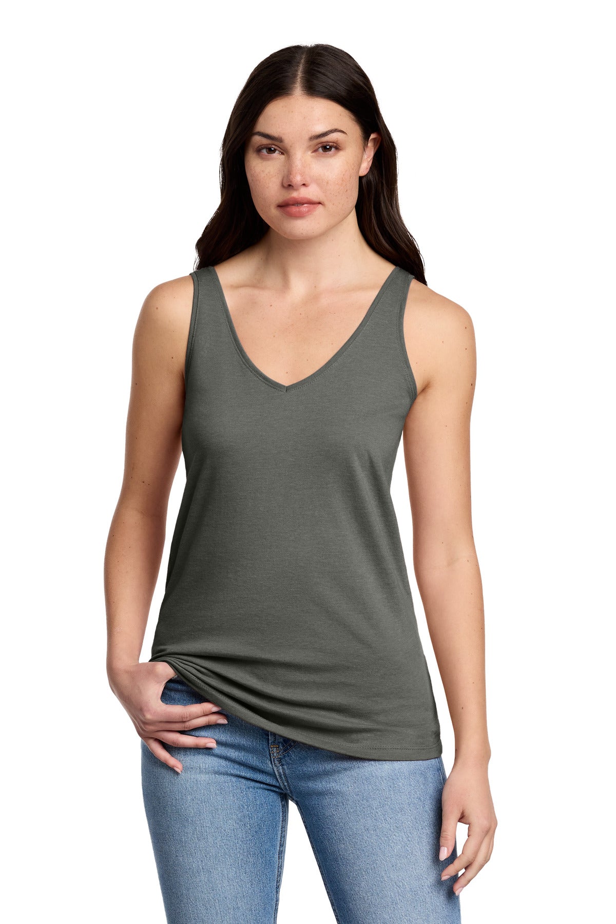 District ®  Women's Perfect Blend ®  CVC V-Neck Tank DT154 | Add Your Logo