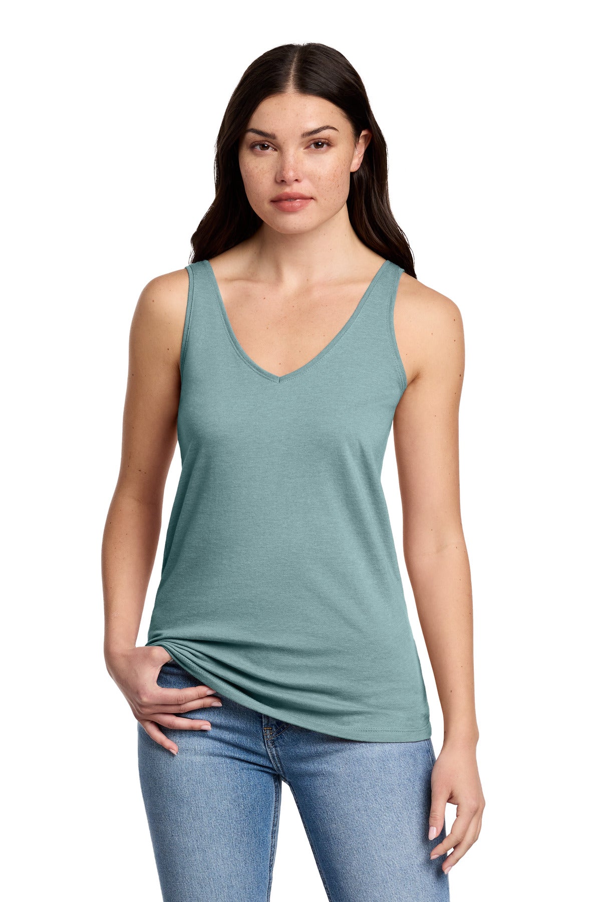 District ®  Women's Perfect Blend ®  CVC V-Neck Tank DT154 | Add Your Logo