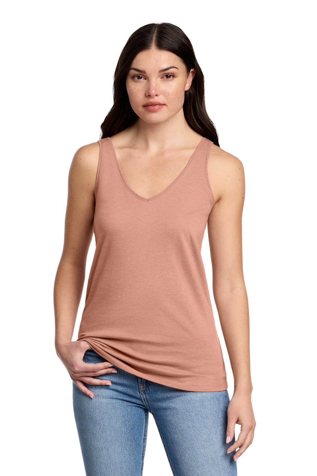 District ®  Women's Perfect Blend ®  CVC V-Neck Tank DT154 | Add Your Logo