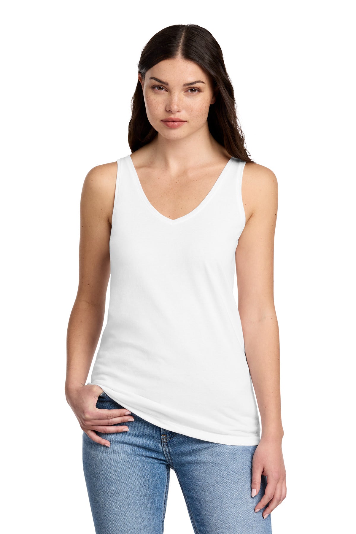 District ®  Women's Perfect Blend ®  CVC V-Neck Tank DT154 | Add Your Logo