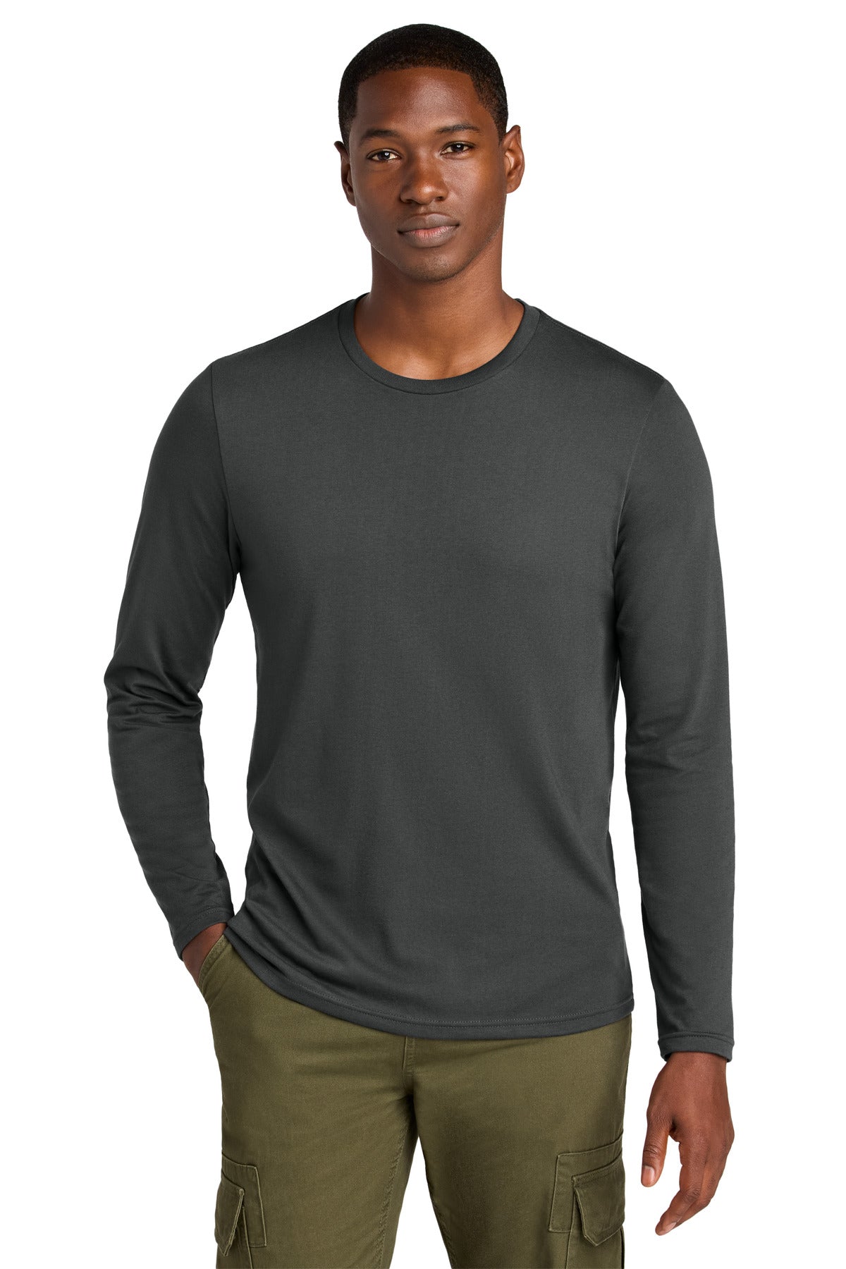 District ®  Perfect Weight ®  CVC Long Sleeve Tee DT185 | Add Your Logo