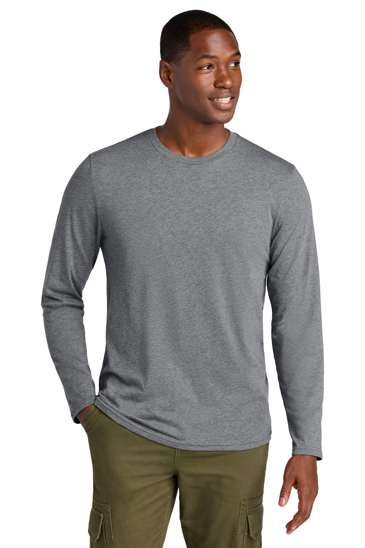 District ®  Perfect Weight ®  CVC Long Sleeve Tee DT185 | Add Your Logo