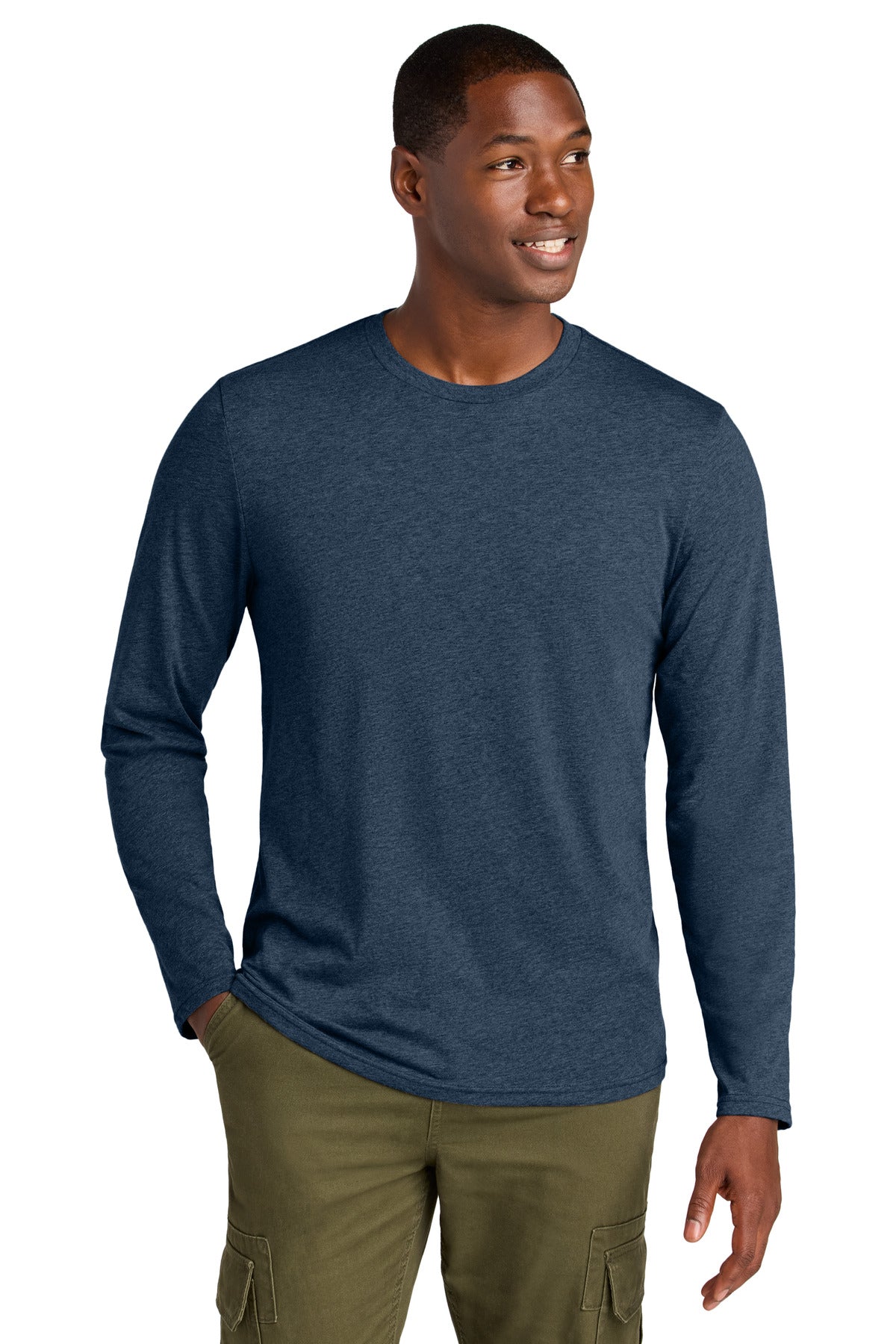 District ®  Perfect Weight ®  CVC Long Sleeve Tee DT185 | Add Your Logo