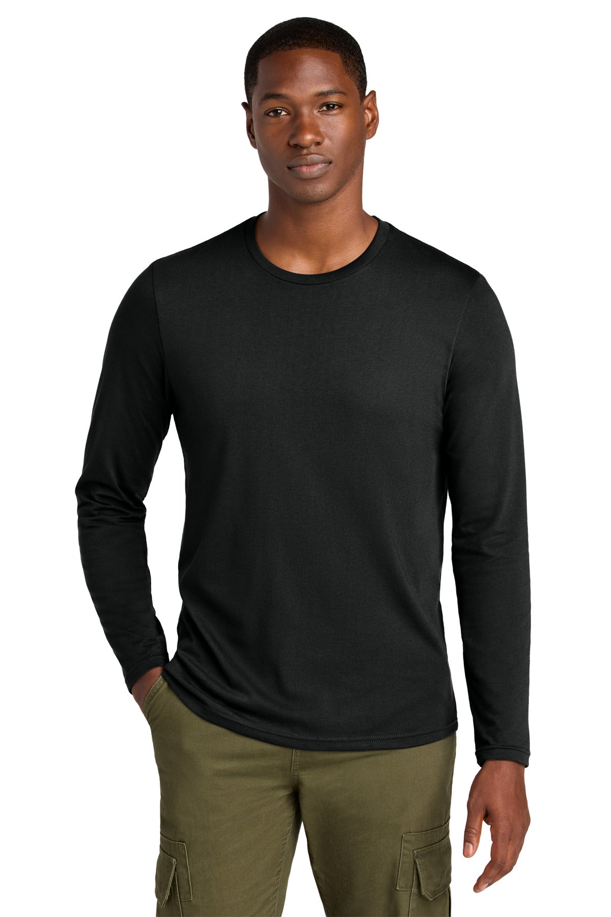 District ®  Perfect Weight ®  CVC Long Sleeve Tee DT185 | Add Your Logo