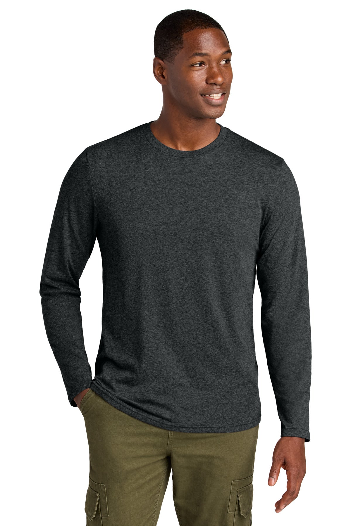 District ®  Perfect Weight ®  CVC Long Sleeve Tee DT185 | Add Your Logo