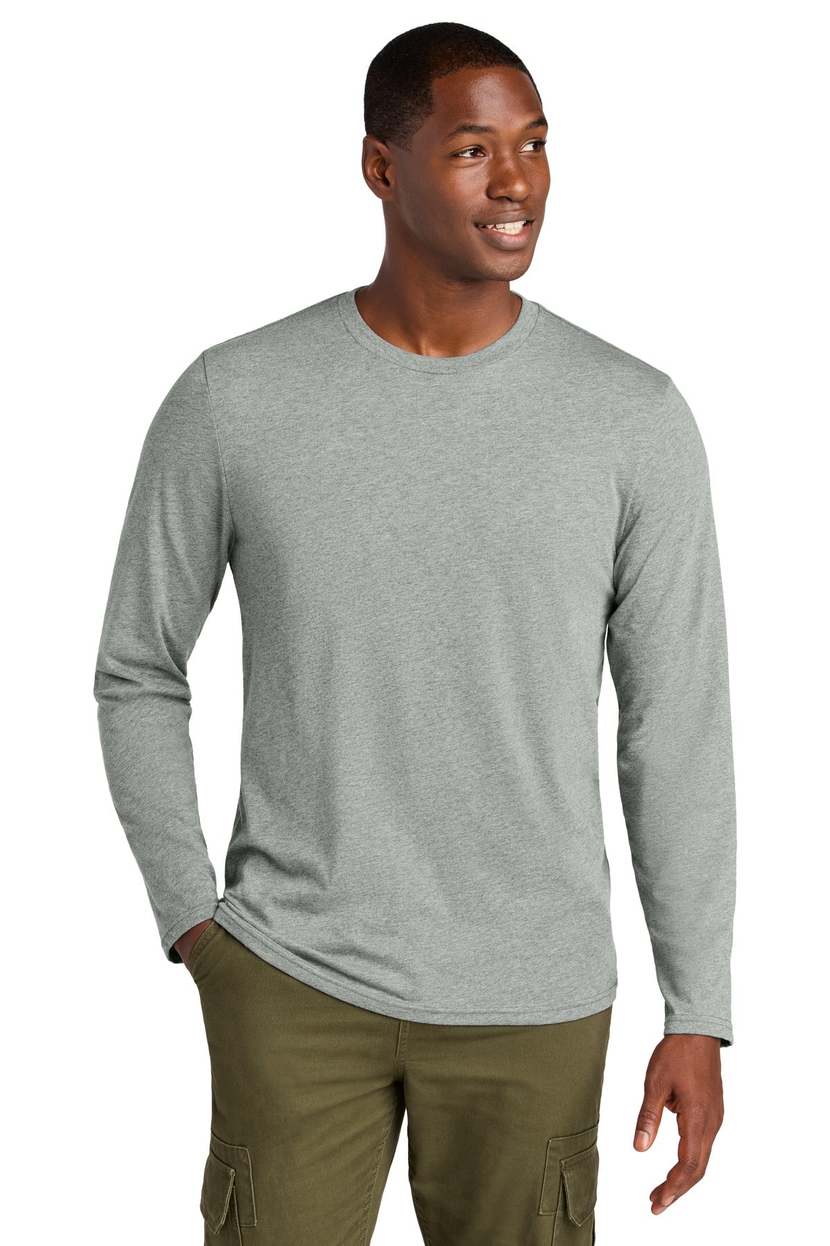 District ®  Perfect Weight ®  CVC Long Sleeve Tee DT185 | Add Your Logo