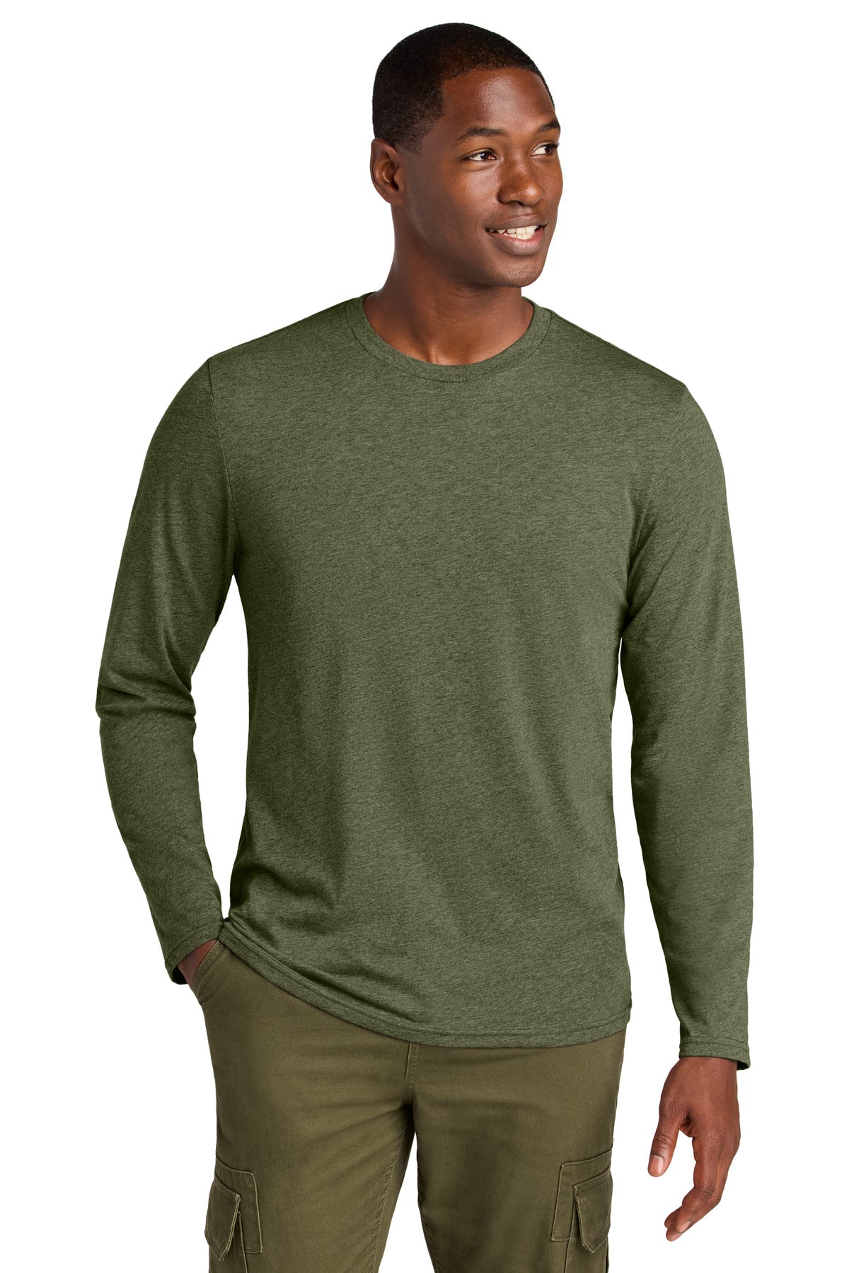 District ®  Perfect Weight ®  CVC Long Sleeve Tee DT185 | Add Your Logo