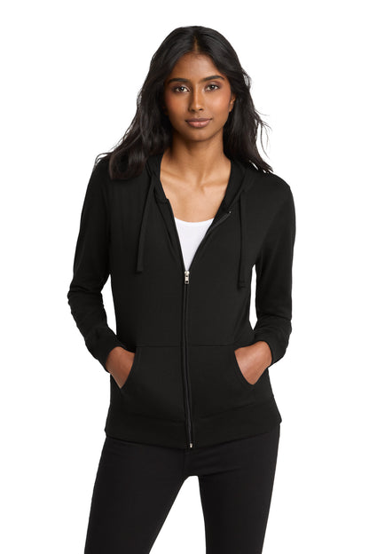 District ®  Women's Fitted Jersey Full-Zip Hoodie. DT2100 | Add Your Logo