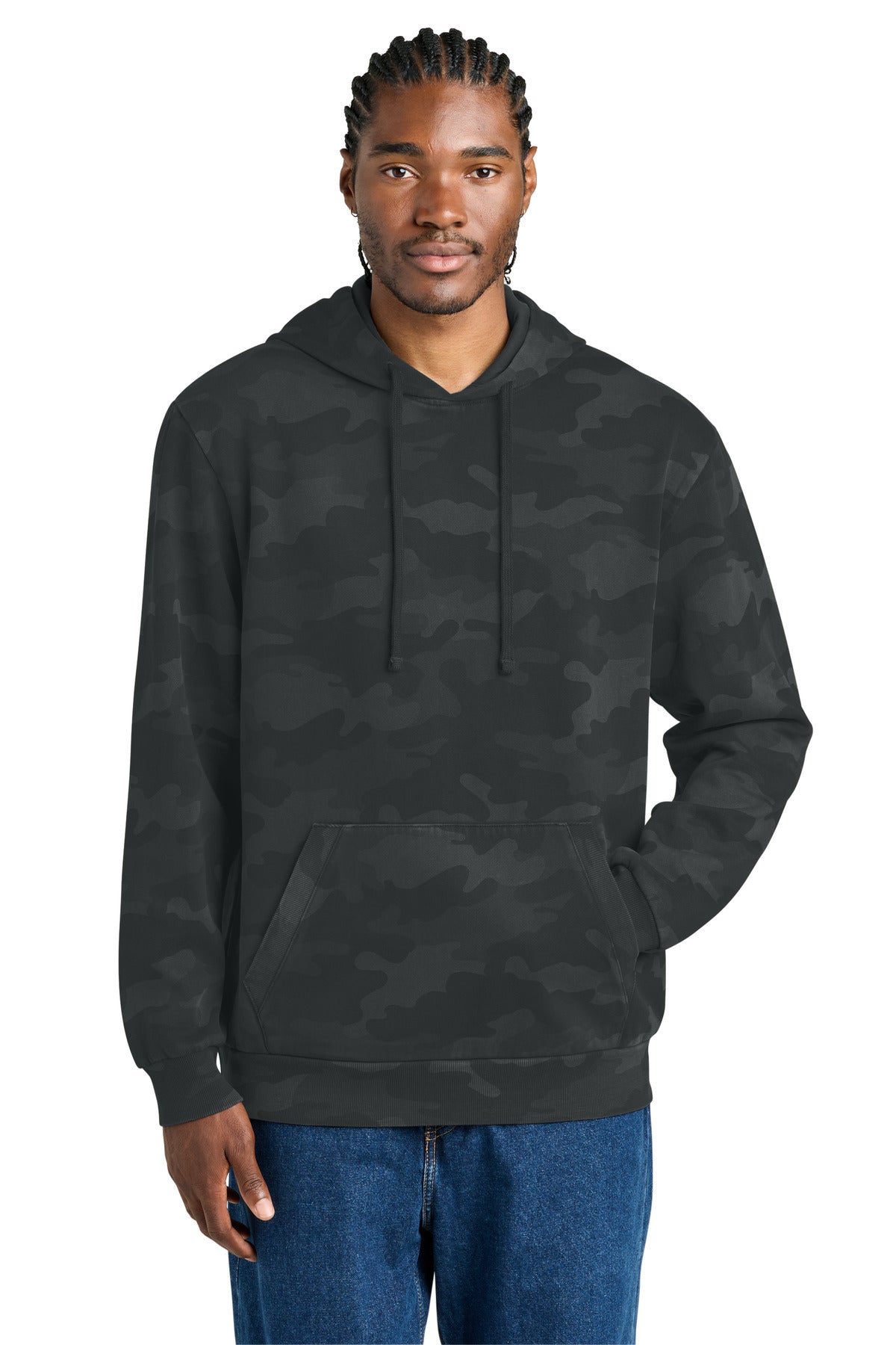 District Wash ™  Camo Fleece Hoodie DT2200C | Add Your Logo