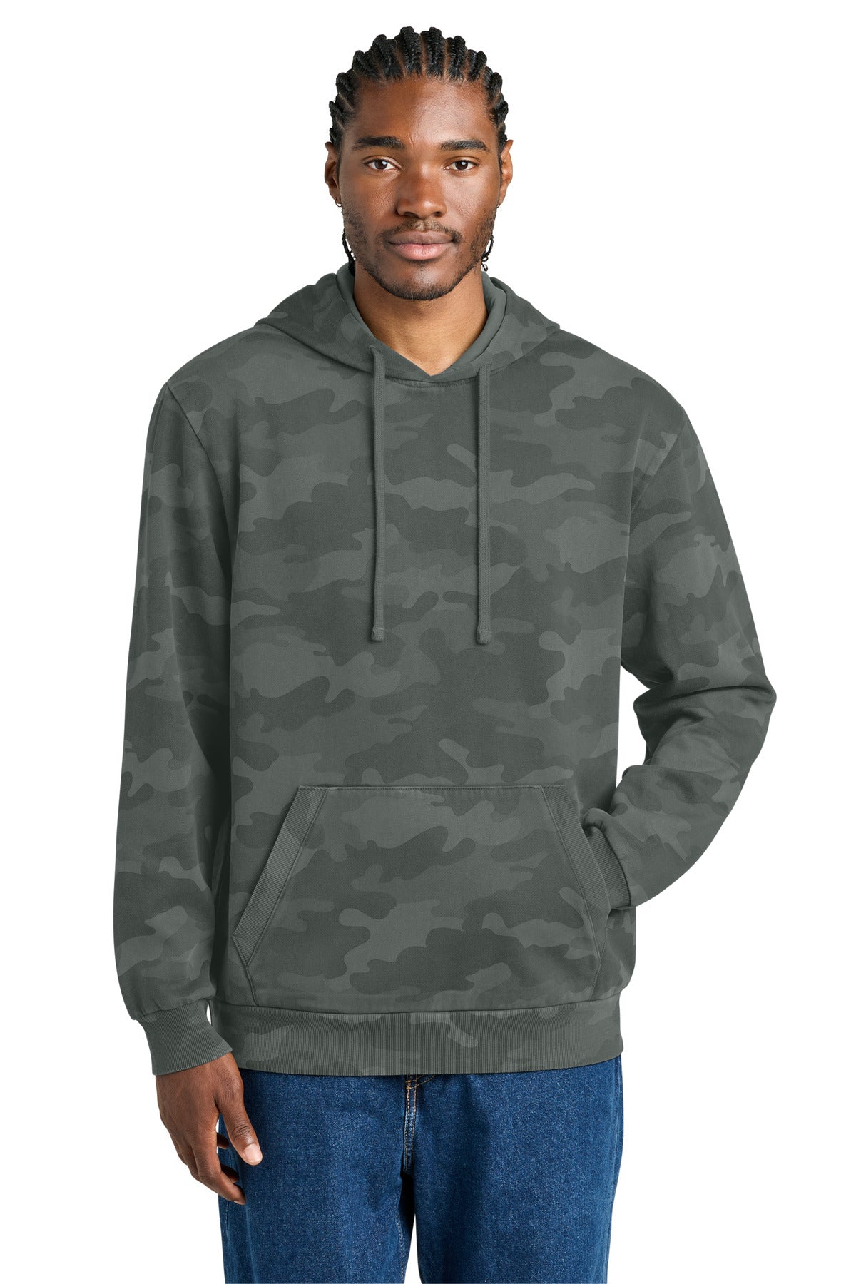 District Wash ™  Camo Fleece Hoodie DT2200C | Add Your Logo