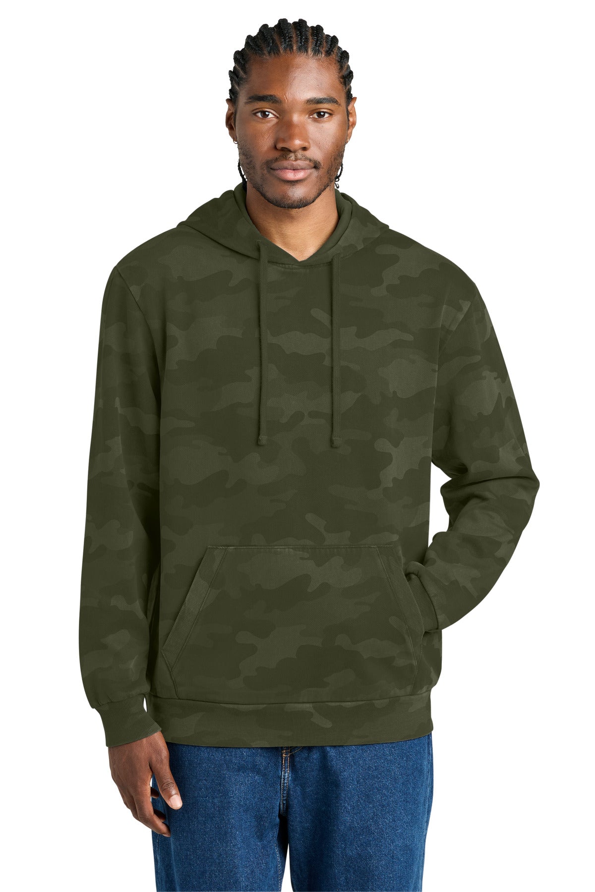 District Wash ™  Camo Fleece Hoodie DT2200C | Add Your Logo