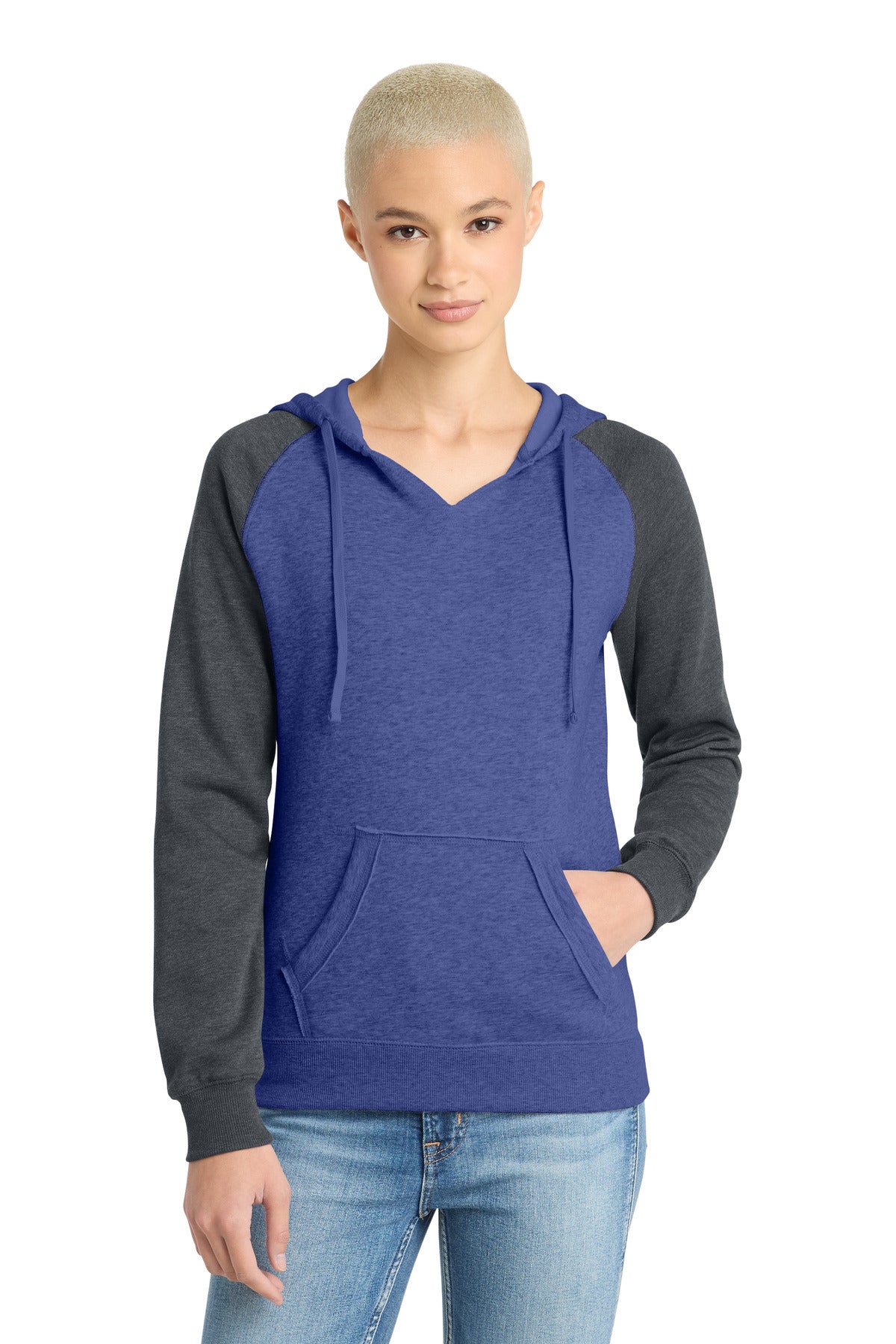 District   Women's Lightweight Fleece Raglan Hoodie.  DT296