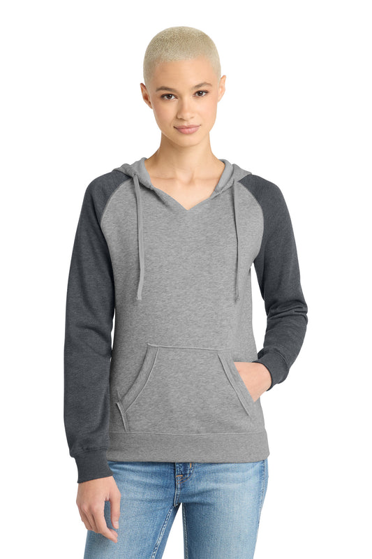 District   Women's Lightweight Fleece Raglan Hoodie.  DT296