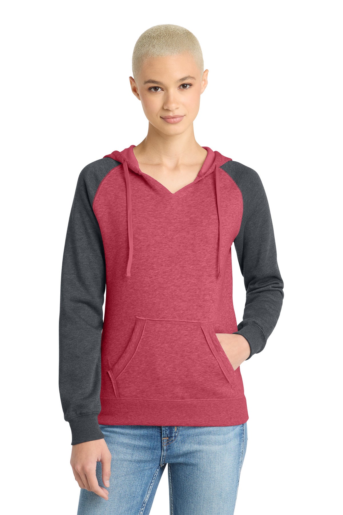 District   Women's Lightweight Fleece Raglan Hoodie.  DT296