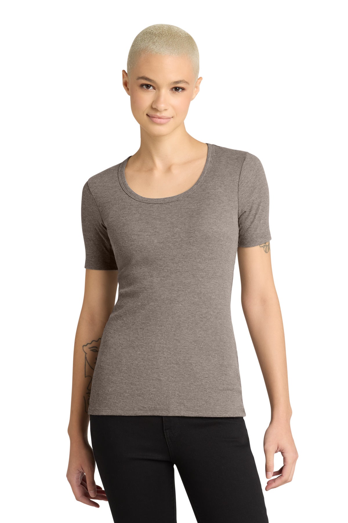 District ®  Women's V.I.T. ™ Rib Scoop Neck Tee DT6020 | Add Your Logo