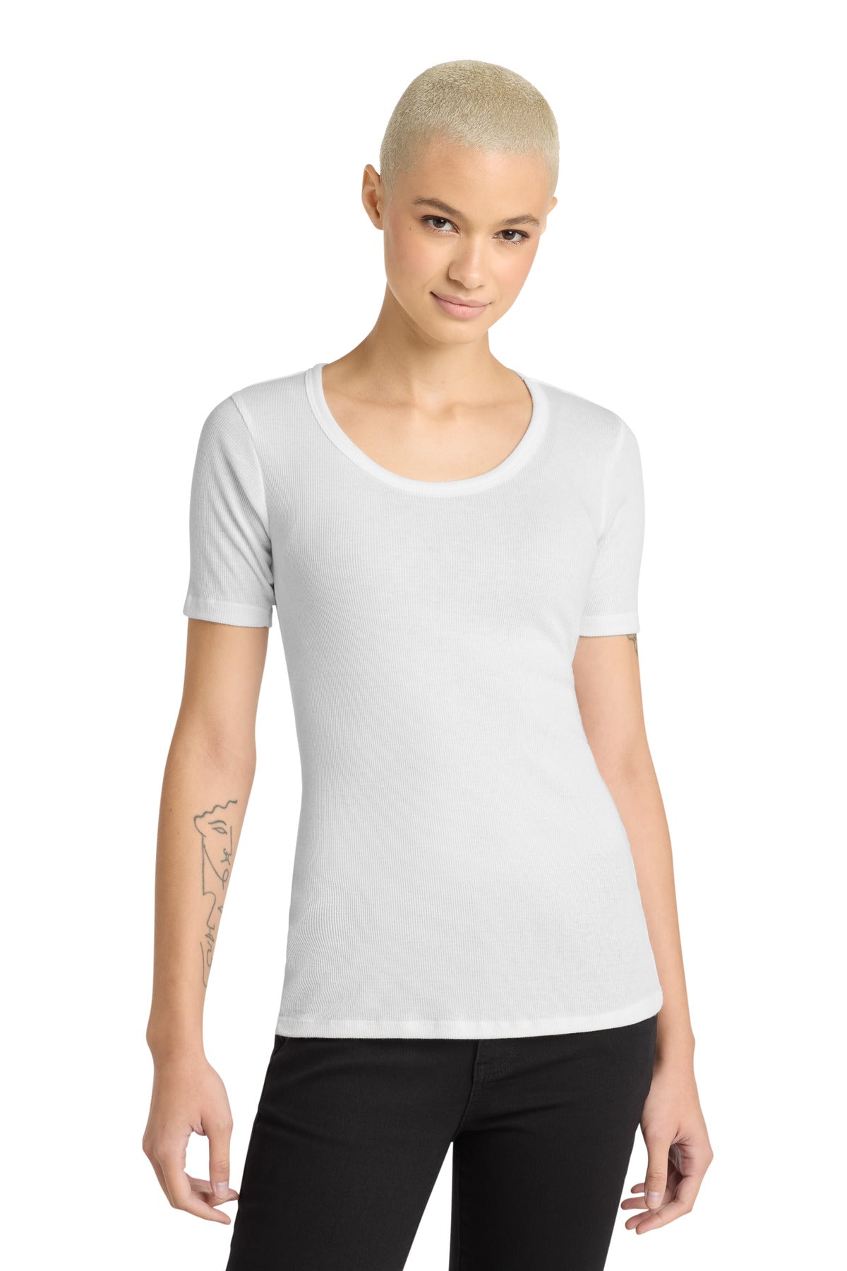 District ®  Women's V.I.T. ™ Rib Scoop Neck Tee DT6020 | Add Your Logo