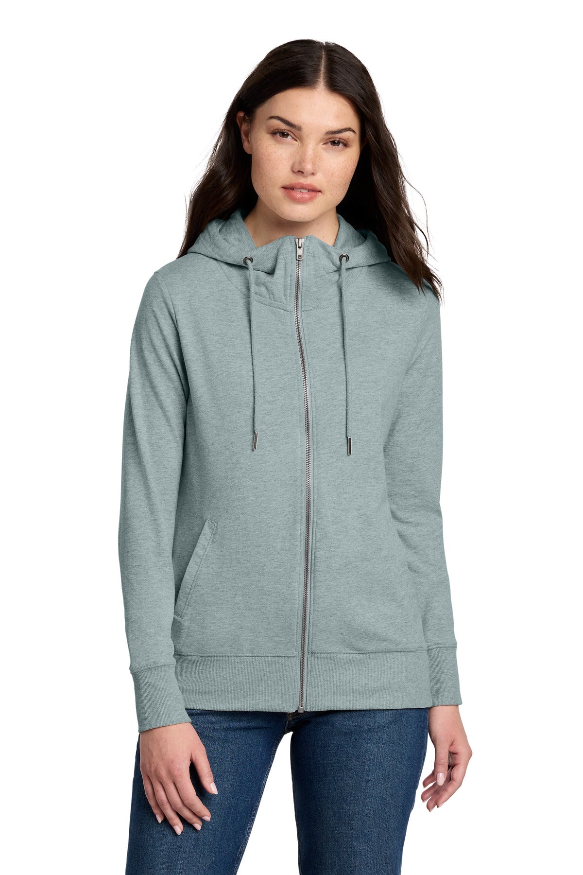 District ®  Women's Featherweight French Terry ™  Full-Zip Hoodie DT673 | Add Your Logo