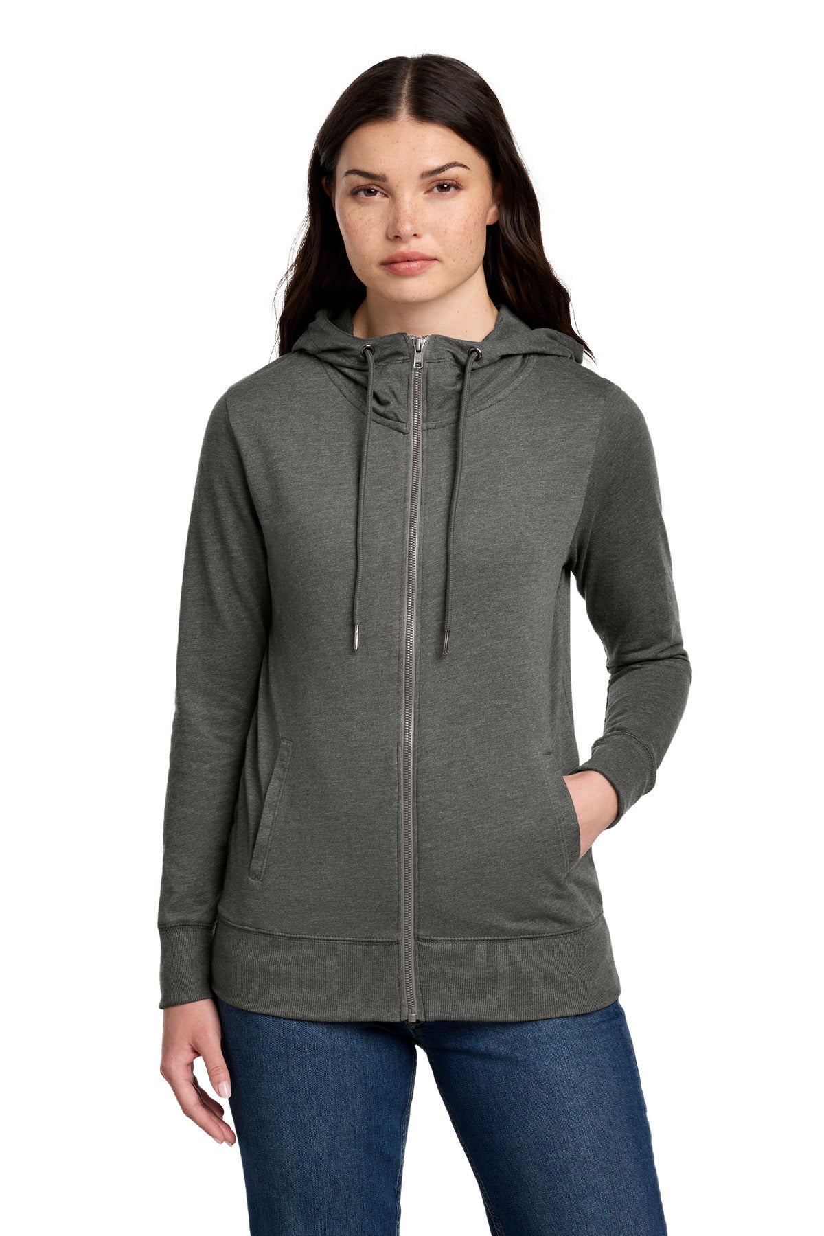 District ®  Women's Featherweight French Terry ™  Full-Zip Hoodie DT673 | Add Your Logo