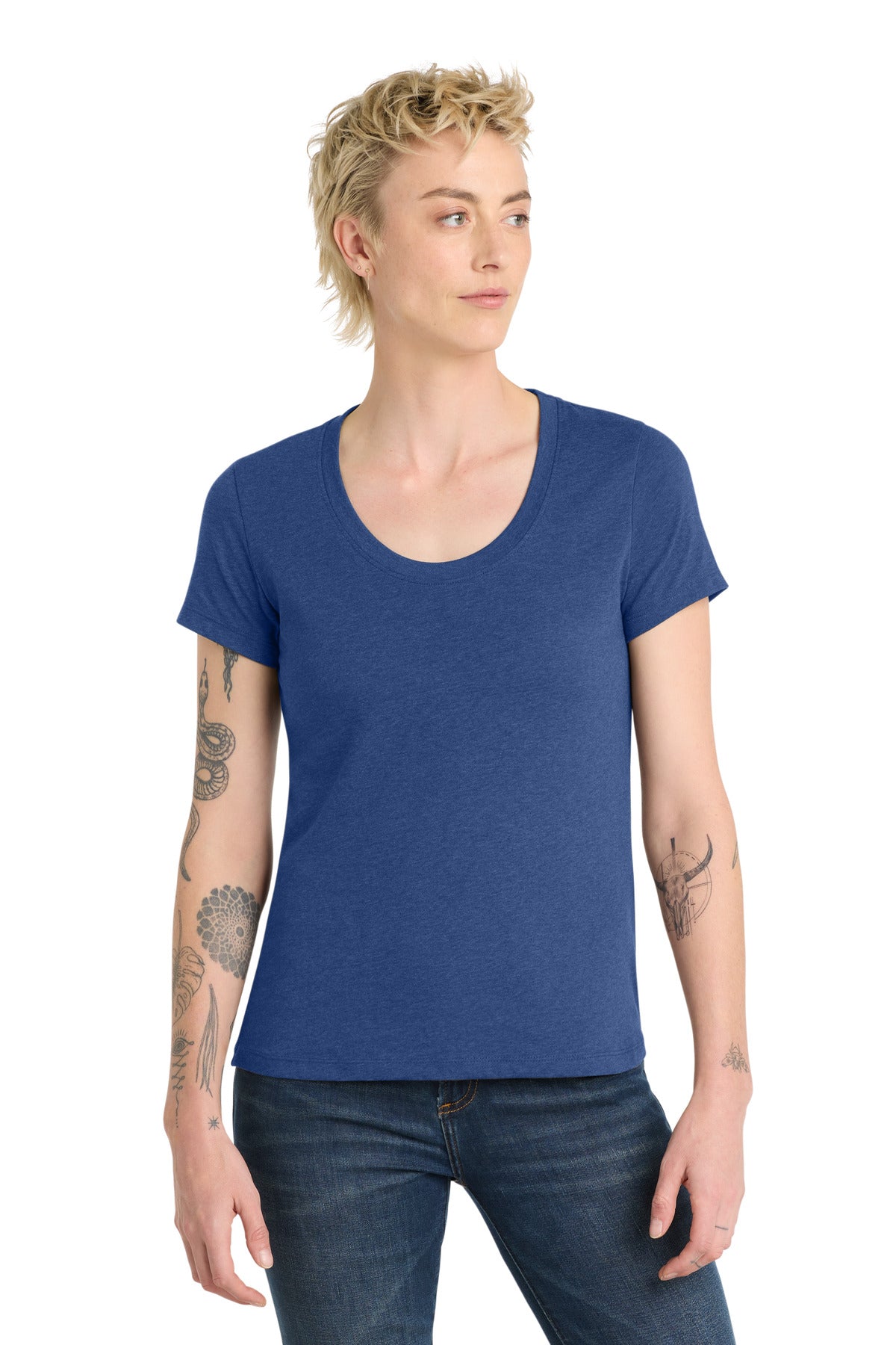 District  ®  Women's Flex Scoop Neck Tee DT7501 | Add Your Logo