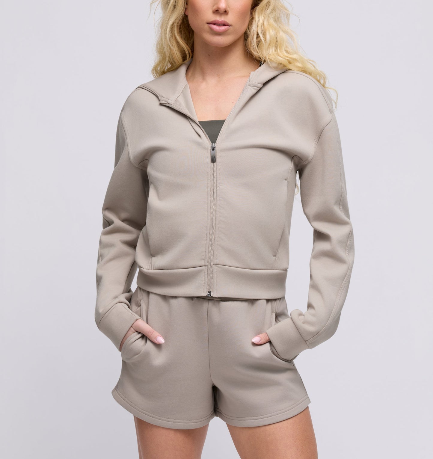 UNRL Essence Full-Zip Hoodie â€“ Pebble