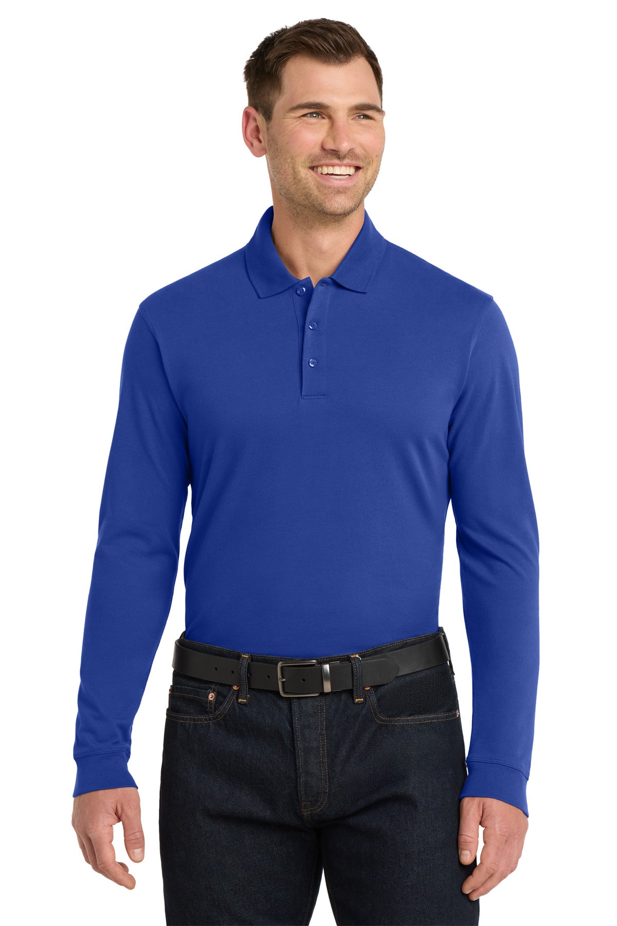 Port Authority   EZCotton   Long Sleeve Polo. K8000LS