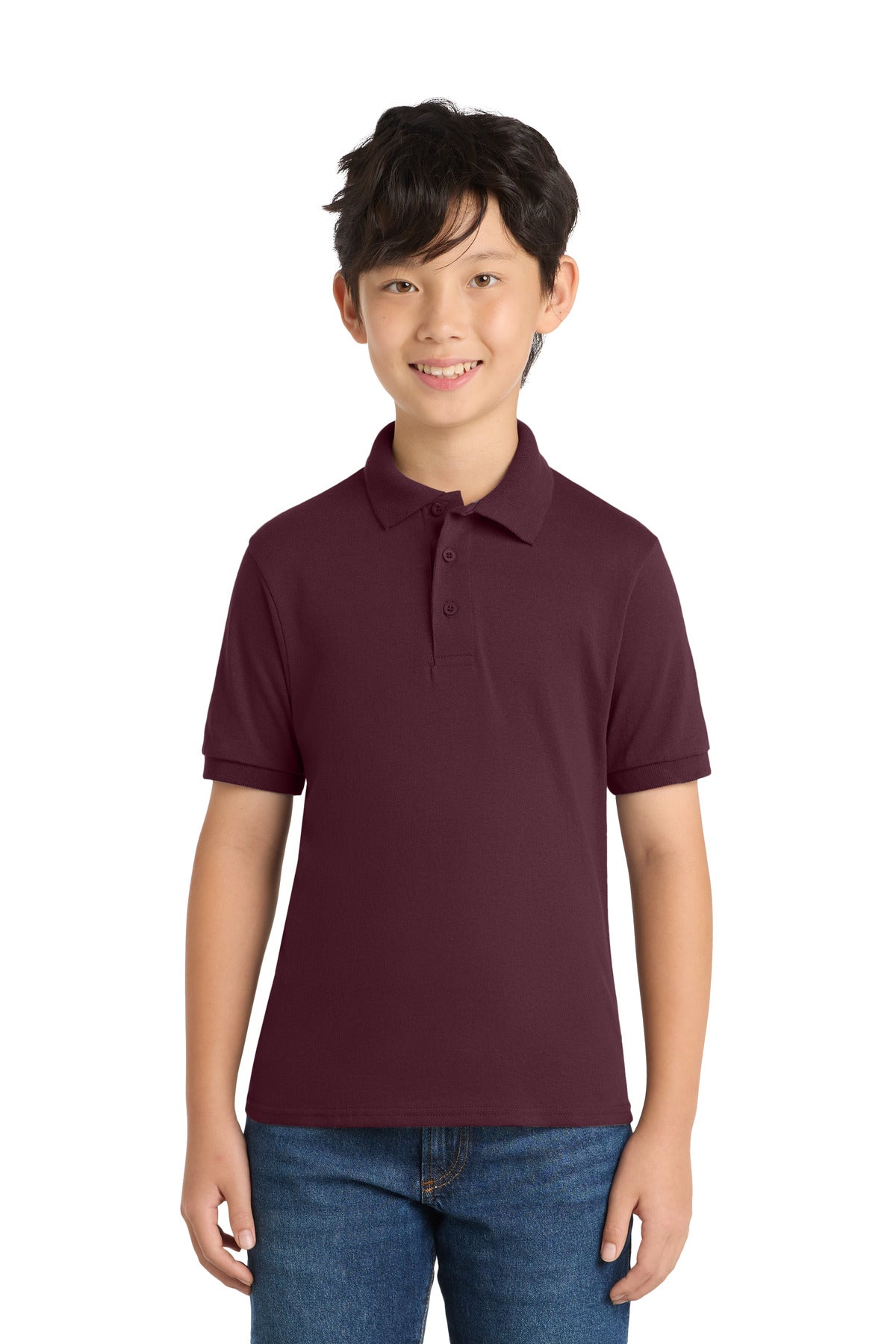 Port & Co ®  Youth Core Blend Jersey Knit Polo. KP55Y | Add Your Logo