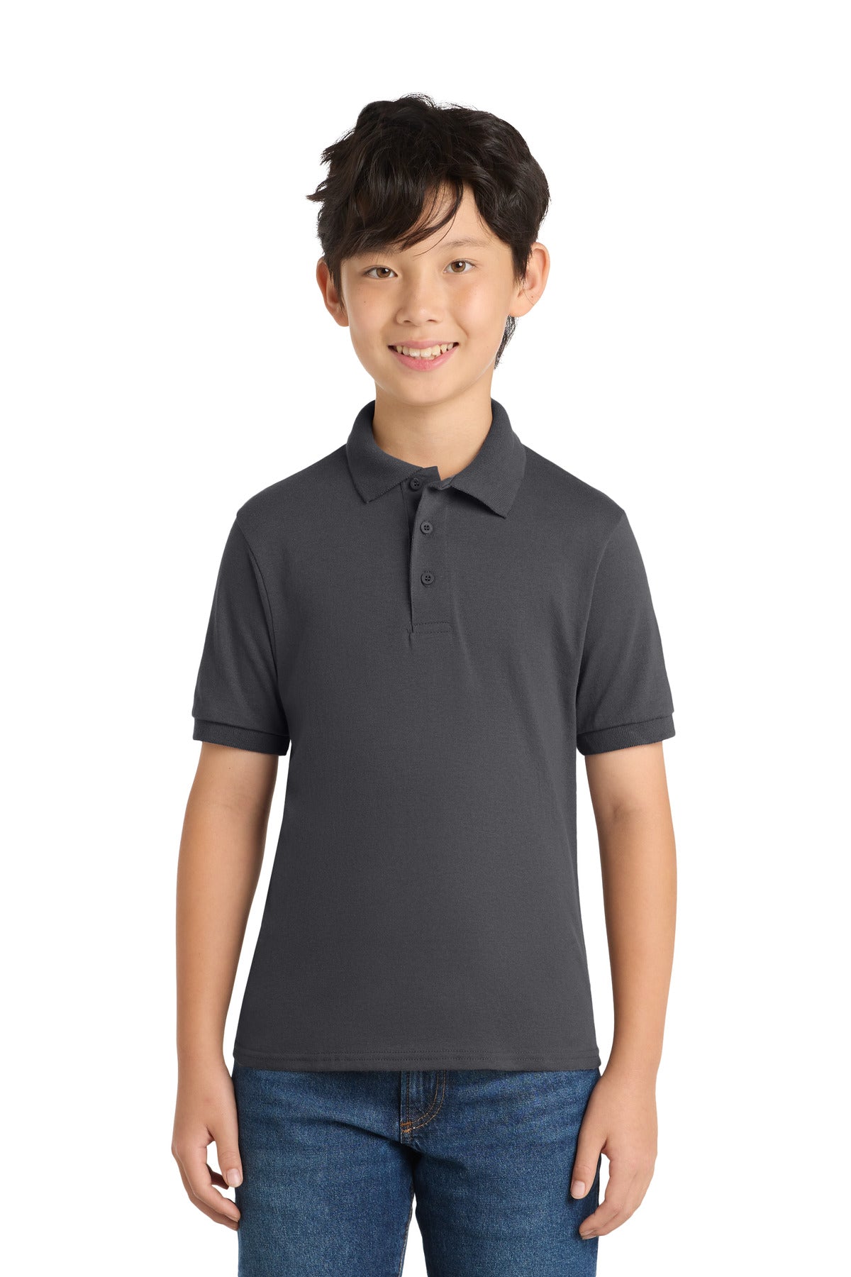 Port & Co ®  Youth Core Blend Jersey Knit Polo. KP55Y | Add Your Logo