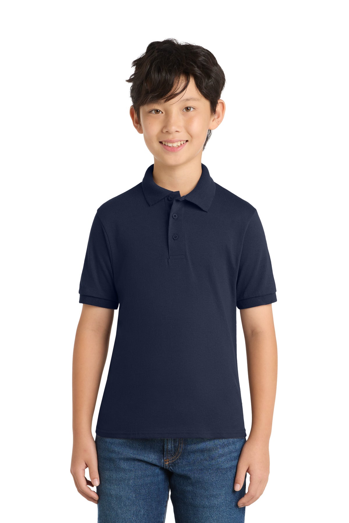 Port & Co ®  Youth Core Blend Jersey Knit Polo. KP55Y | Add Your Logo
