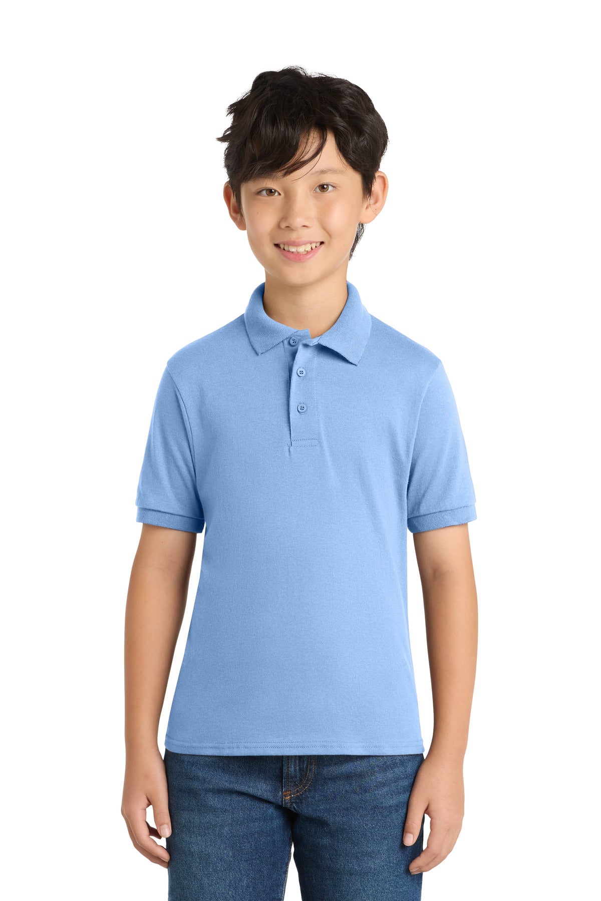 Port & Co ®  Youth Core Blend Jersey Knit Polo. KP55Y | Add Your Logo