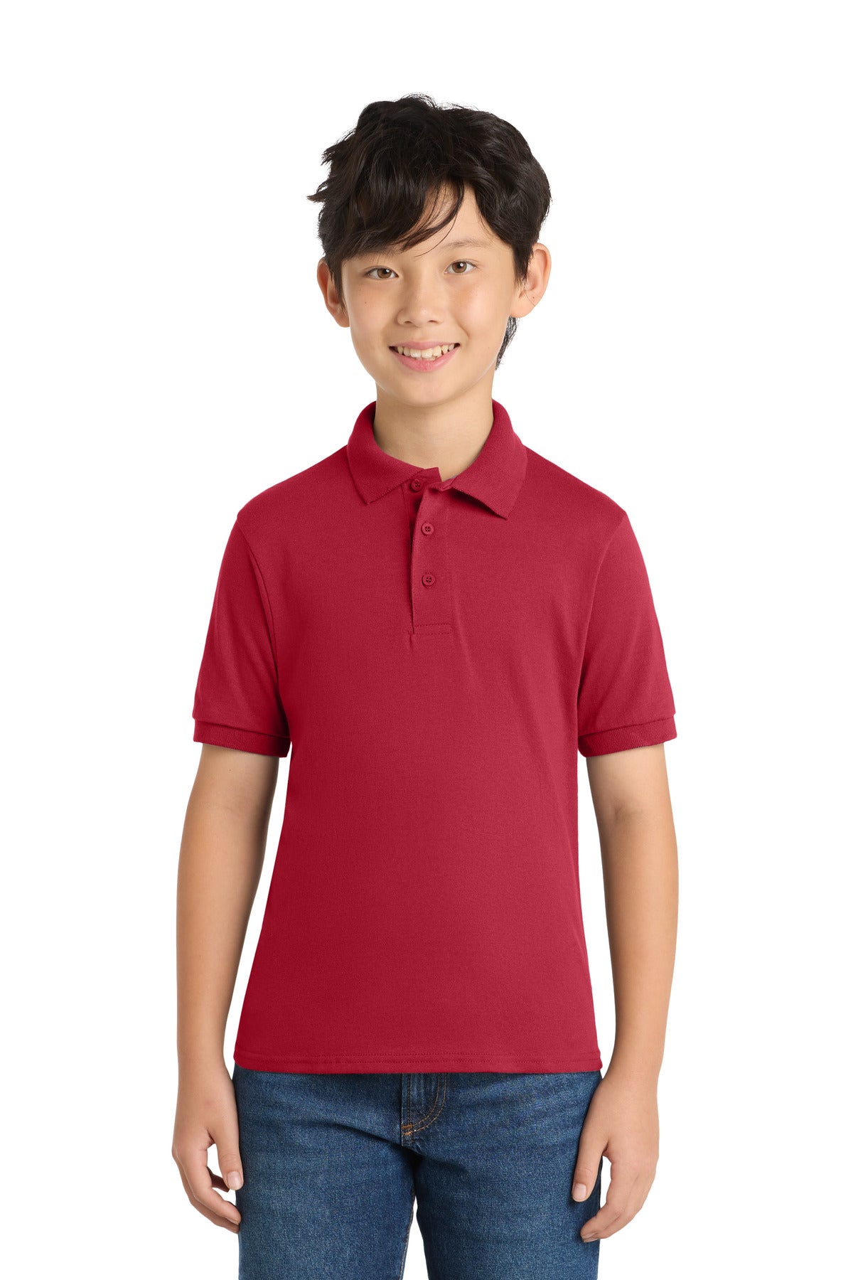 Port & Co ®  Youth Core Blend Jersey Knit Polo. KP55Y | Add Your Logo