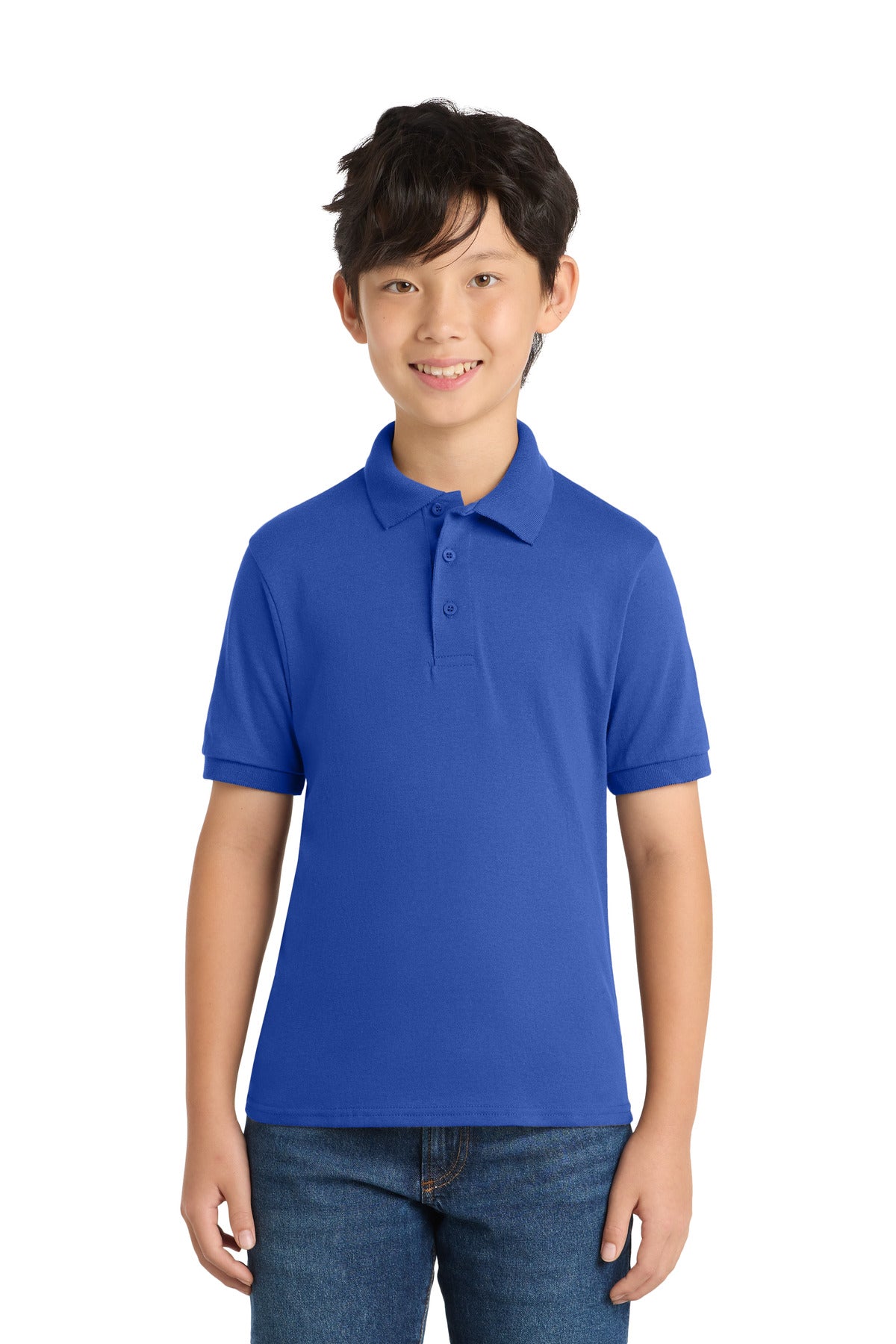 Port & Co ®  Youth Core Blend Jersey Knit Polo. KP55Y | Add Your Logo