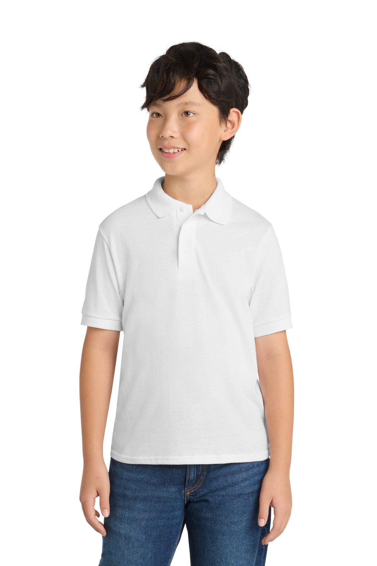 Port & Co ®  Youth Core Blend Jersey Knit Polo. KP55Y | Add Your Logo