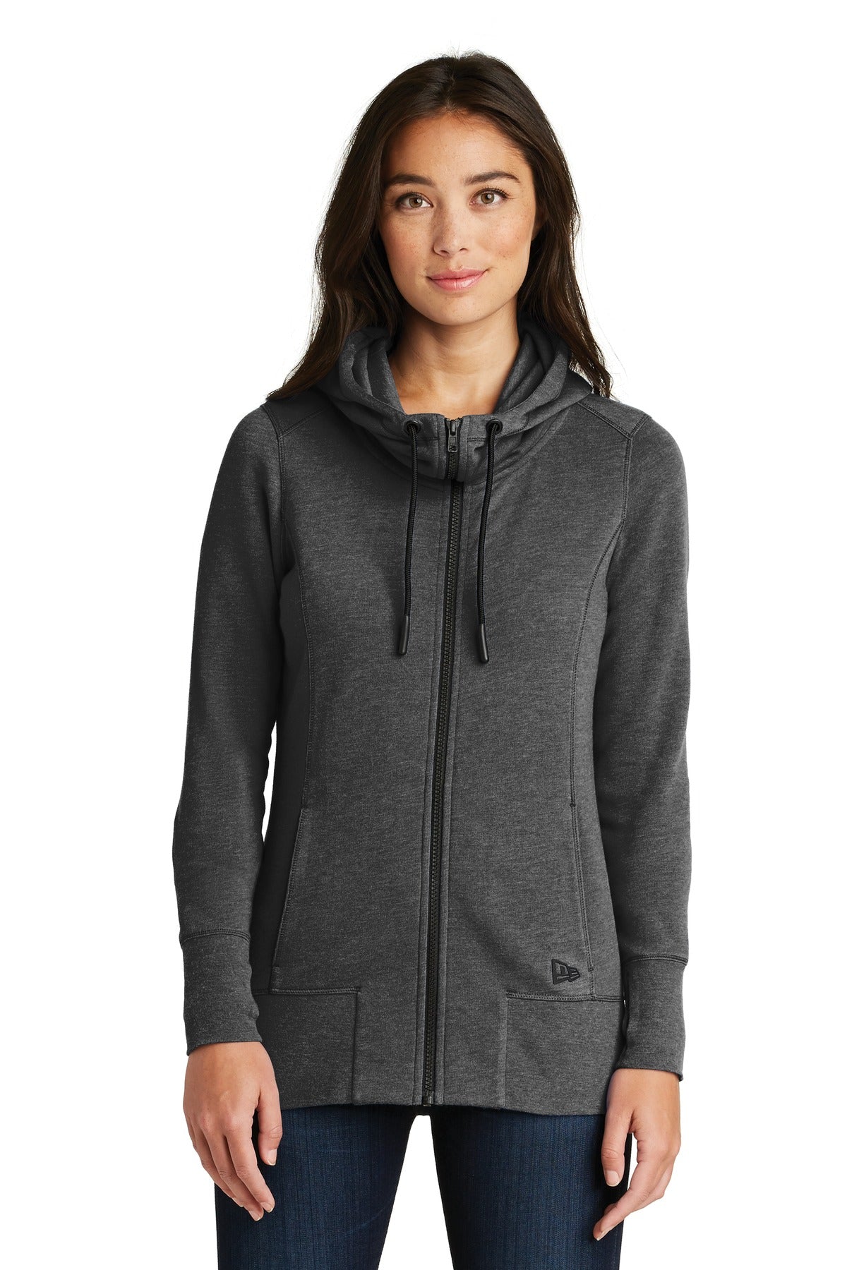 New Era  ®  Women's Tri-Blend Fleece Full-Zip Hoodie. LNEA511 | Add Your Logo