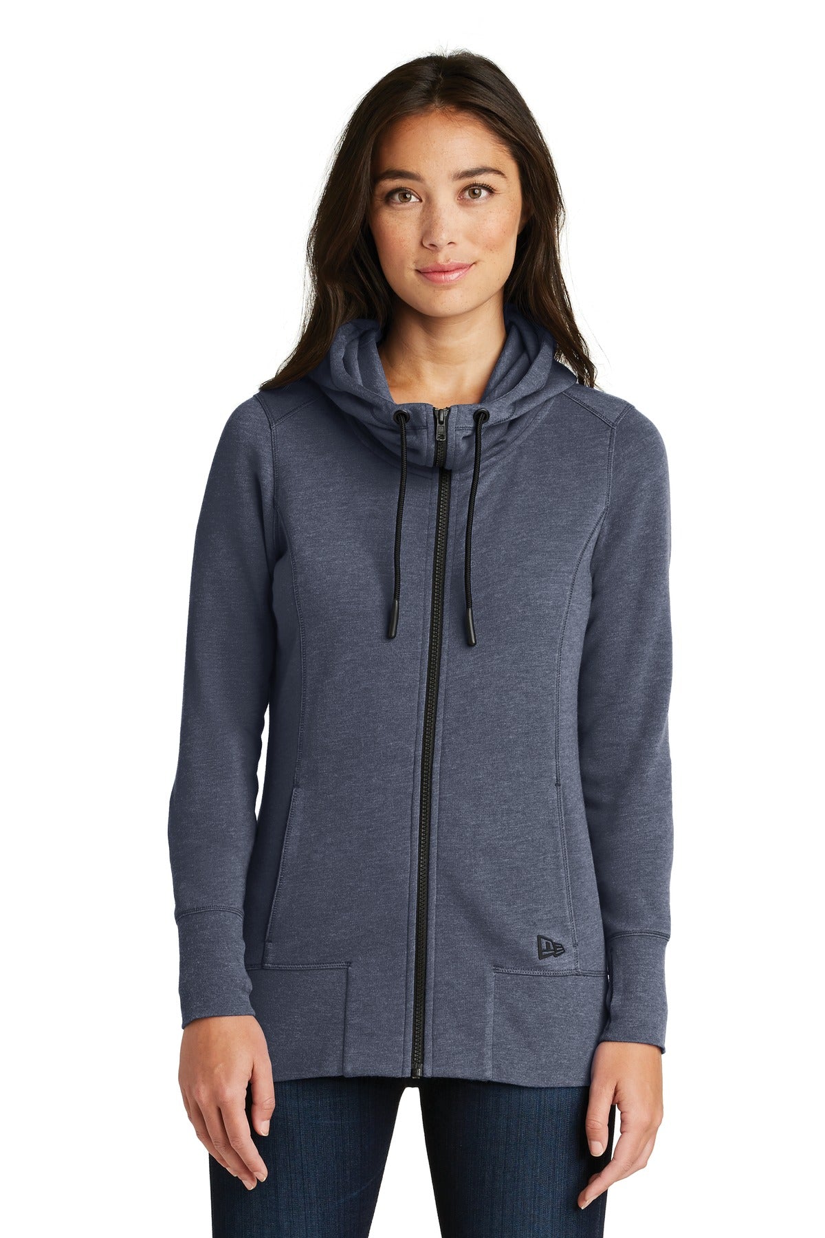 New Era  ®  Women's Tri-Blend Fleece Full-Zip Hoodie. LNEA511 | Add Your Logo