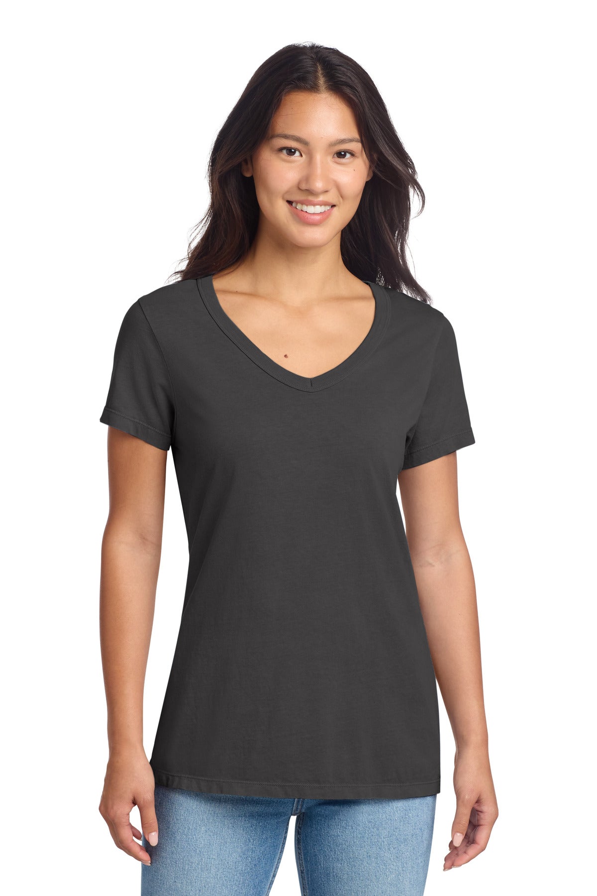 Port & Co ®  Women's Beach Wash ®  Garment-Dyed V-Neck Tee LPC099V | Add Your Logo