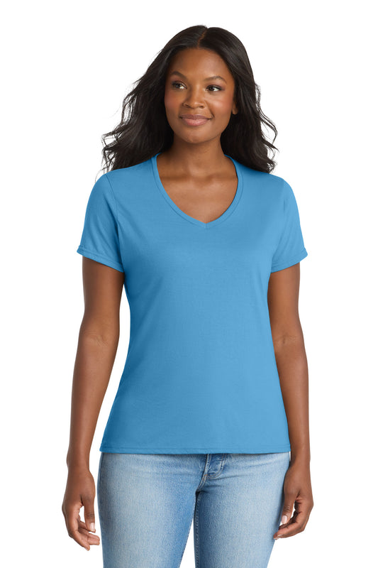 Port & Co ®  Women's Performance Blend V-Neck Tee. LPC381V | Add Your Logo