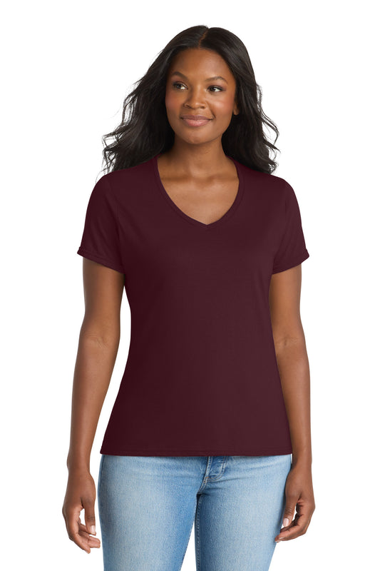 Port & Co ®  Women's Performance Blend V-Neck Tee. LPC381V | Add Your Logo