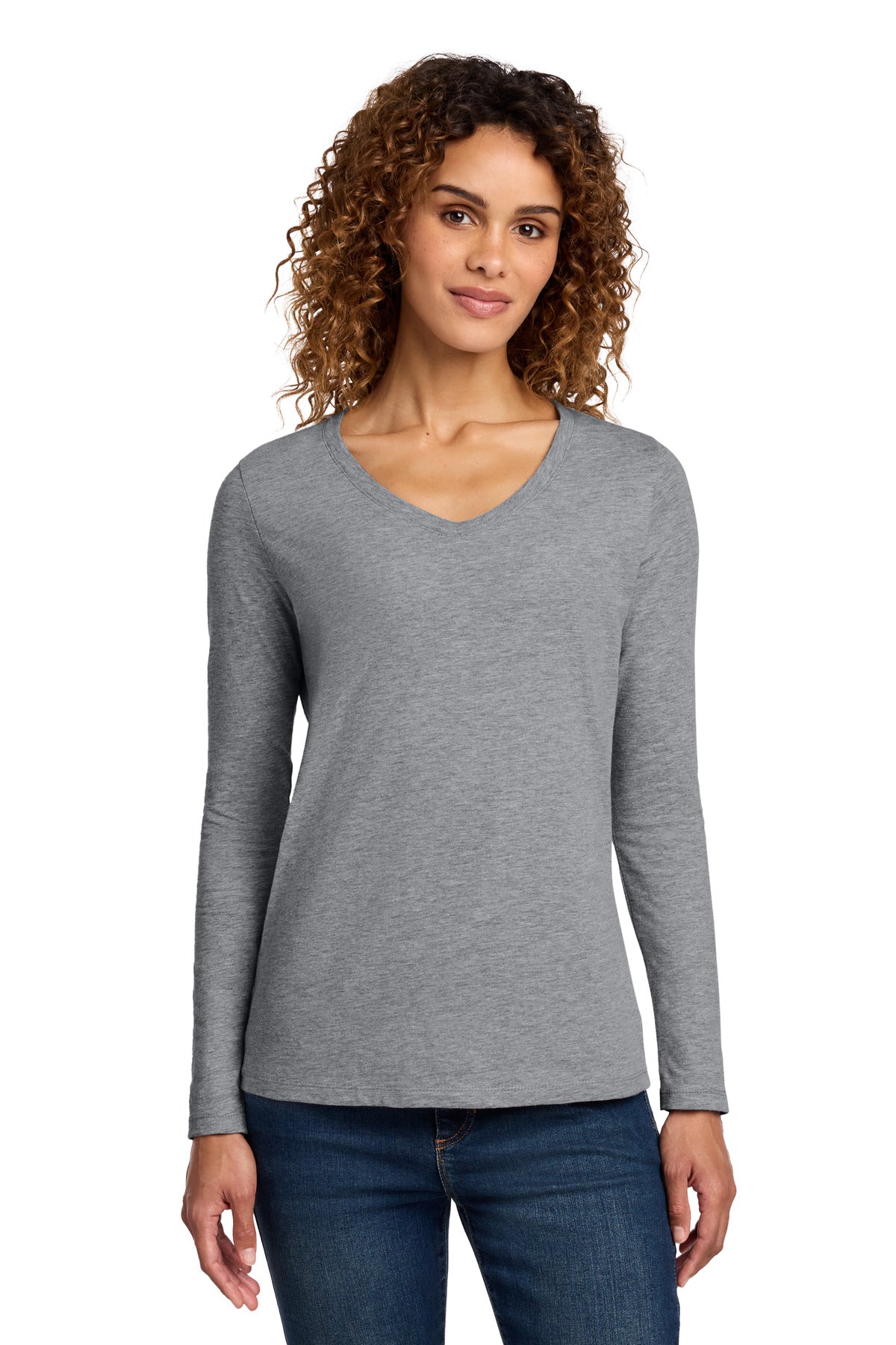 Port & Co ®  Women's Long Sleeve Fan Favorite V-Neck Tee. LPC450VLS | Add Your Logo