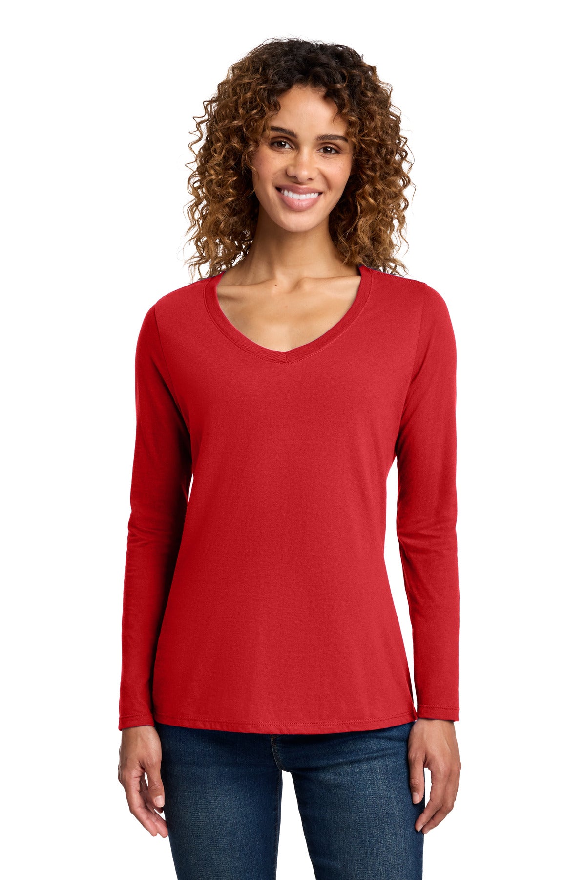 Port & Co ®  Women's Long Sleeve Fan Favorite V-Neck Tee. LPC450VLS | Add Your Logo