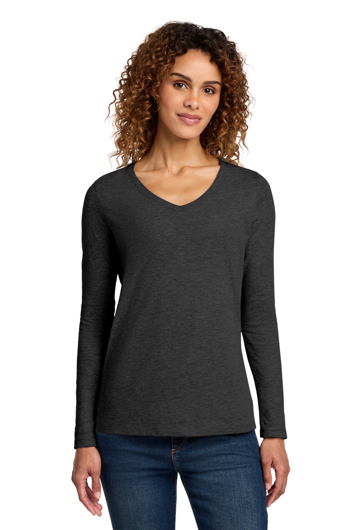 Port & Co ®  Women's Long Sleeve Fan Favorite V-Neck Tee. LPC450VLS | Add Your Logo
