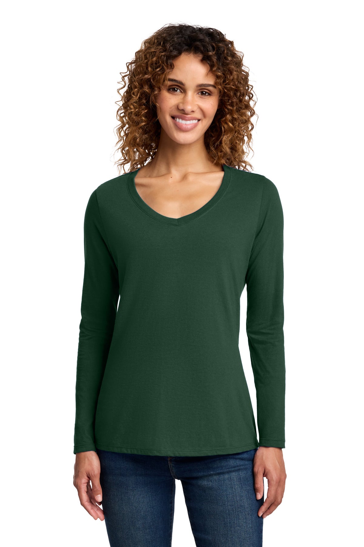 Port & Co ®  Women's Long Sleeve Fan Favorite V-Neck Tee. LPC450VLS | Add Your Logo