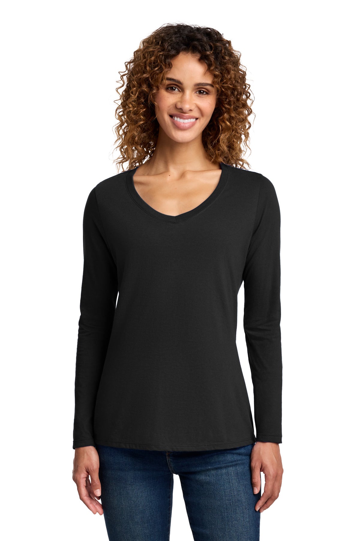 Port & Co ®  Women's Long Sleeve Fan Favorite V-Neck Tee. LPC450VLS | Add Your Logo